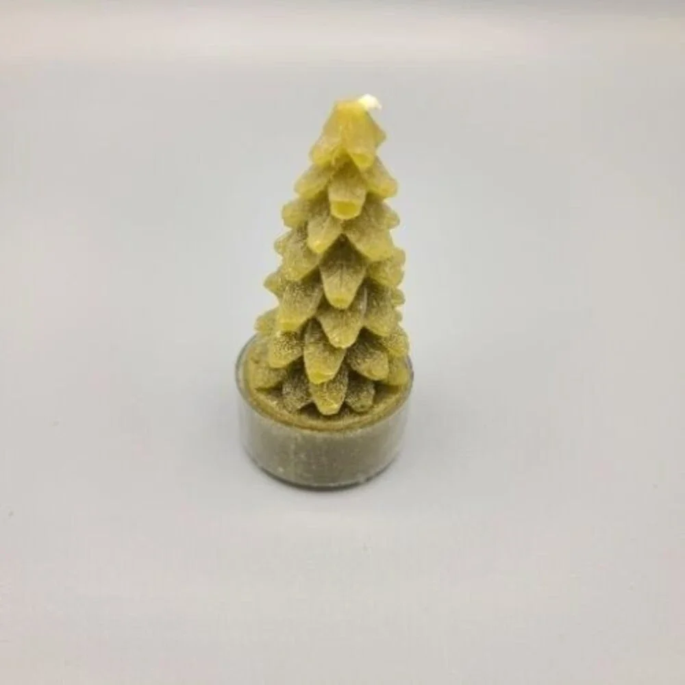 Moose and Christmas Tree Black Metal Candle Holder
